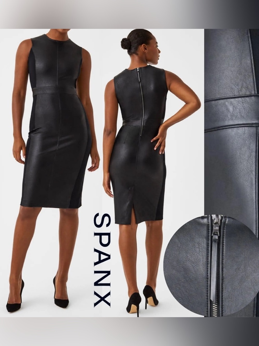 SPANX Combo Leather Like LuxeSheath‎ Black NWT 2X